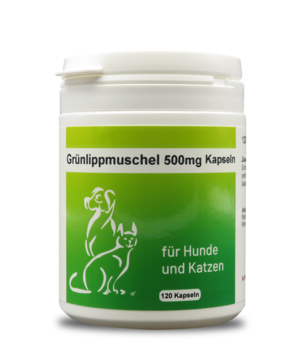 Grünlippmuschel Kapseln 500 mg für Hunde und Katzen / 120 Kapseln / Art. 802